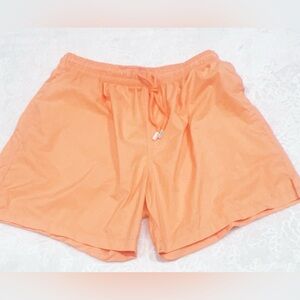 Fedeli 'Madeira' Solid Orange Lightweight Swim Trunks Shorts L NWOT
